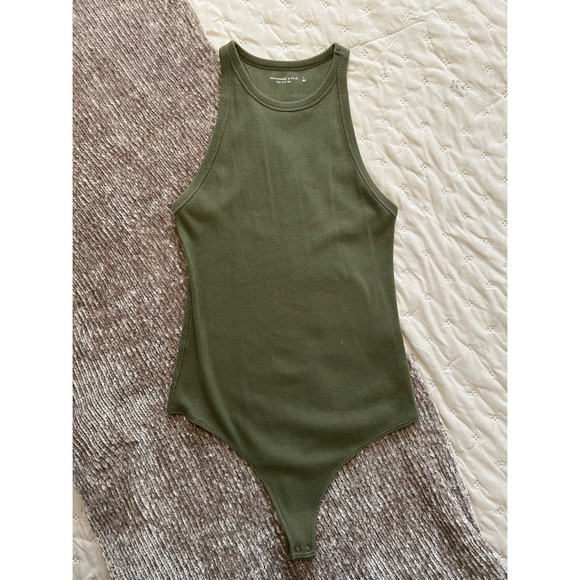 Abercrombie & Fitch Tops - A&F Soft Collection Ribbed Racerback Bodysuit - L - EUC!